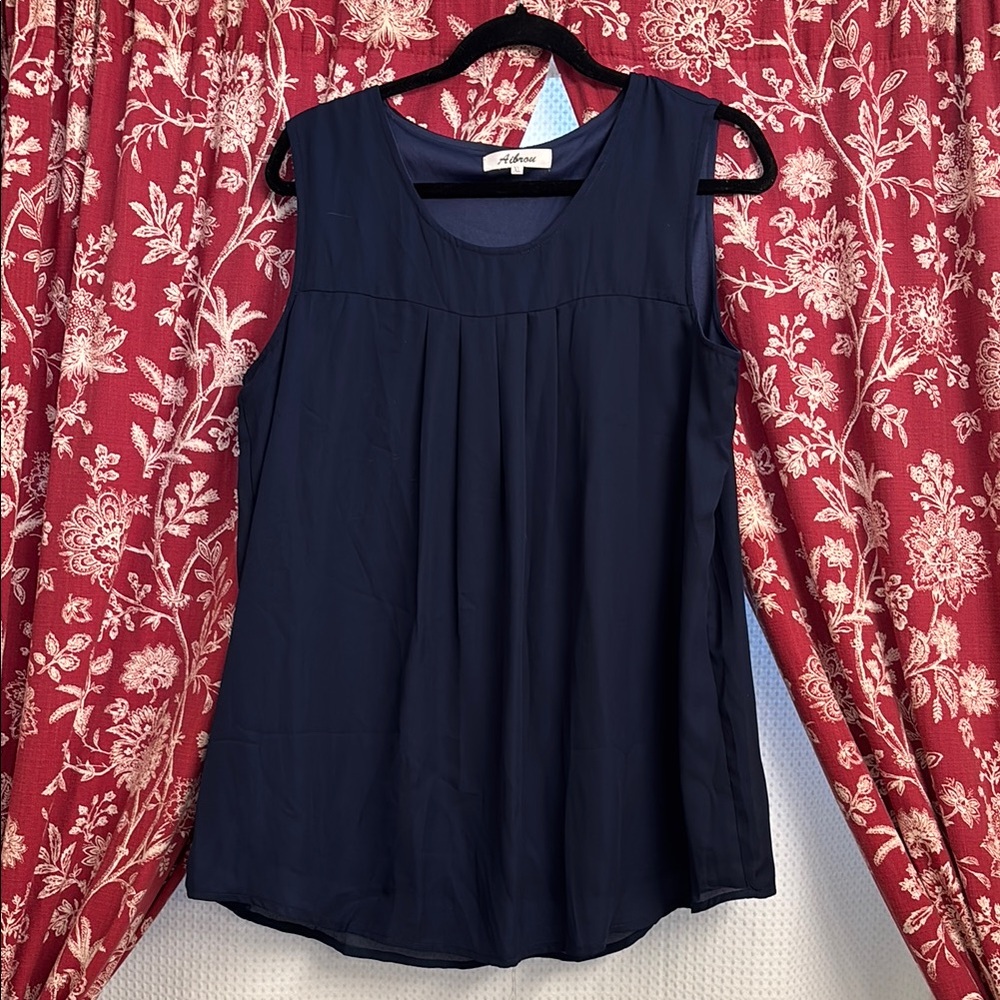 Women's Dark Blue Sleeveless Blouse